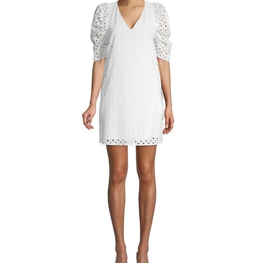 Lea & Viola Puff Sleeve Eyelet Dress size small